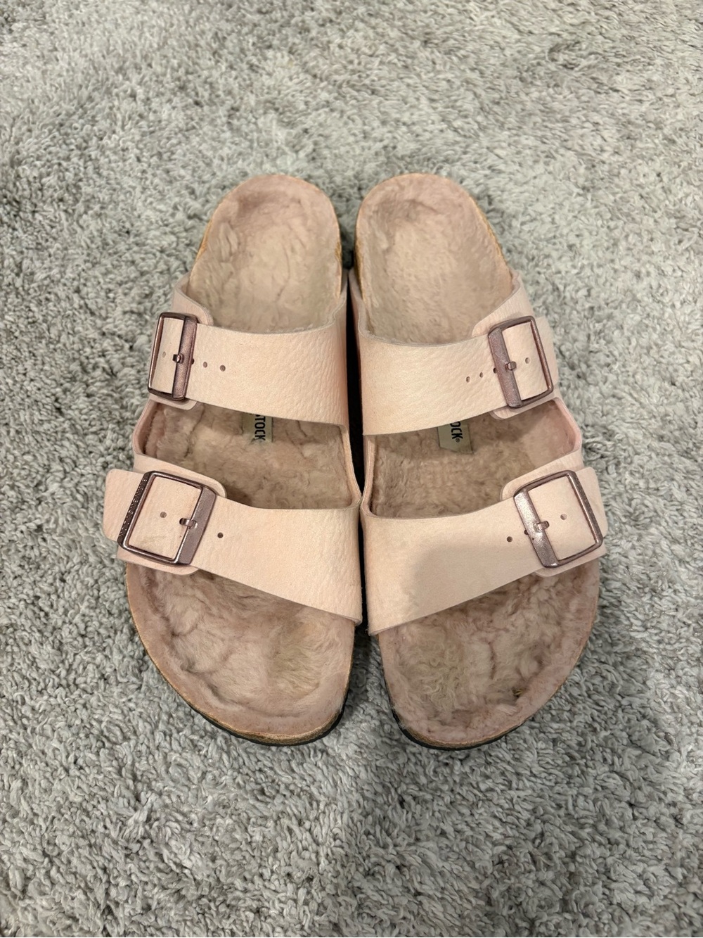 Birkenstock Arizona Shearling Pink Sandals Size 42 EU